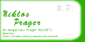 miklos prager business card